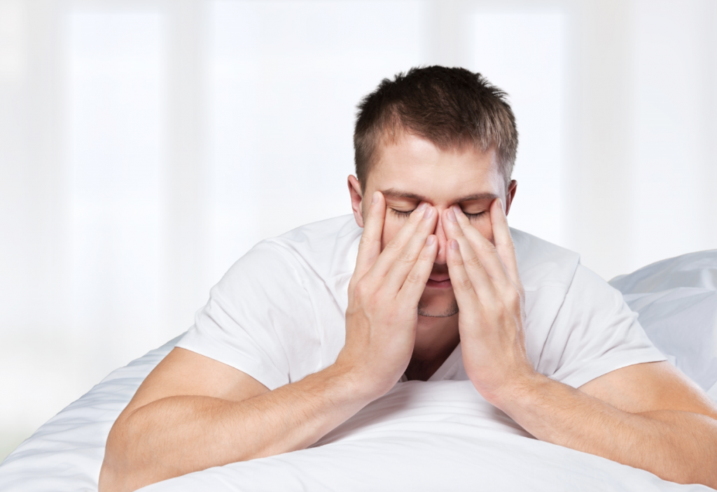 Man awake with insomnia